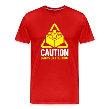 Brick Builder Brick Building Master Builder - Men's Premium Organic T-Shirt - red - Front - Damien (186cm)