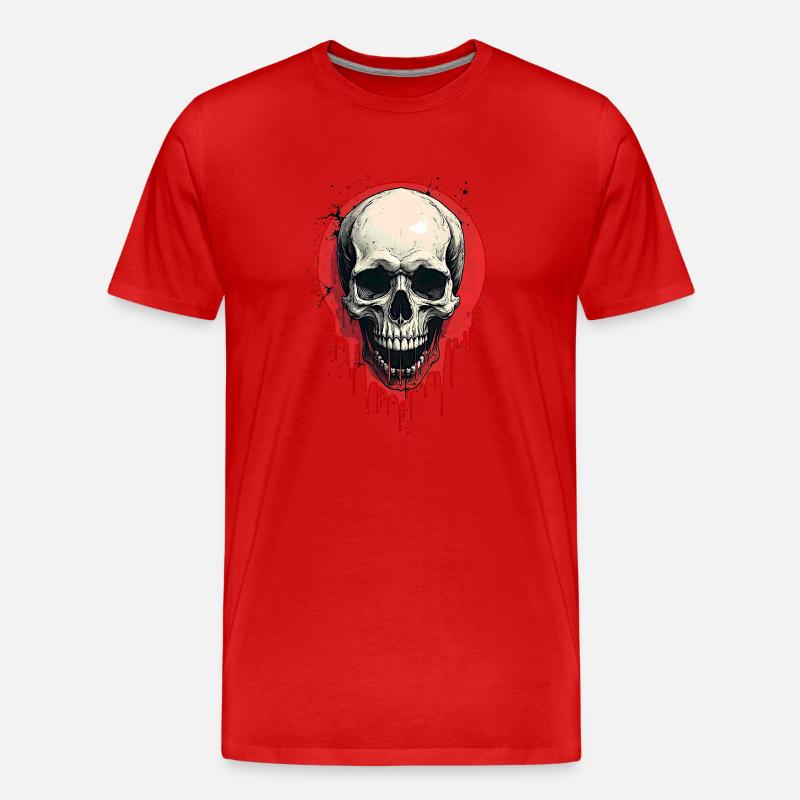 Totenkopf - Männer Premium Bio T-Shirt - Rot
