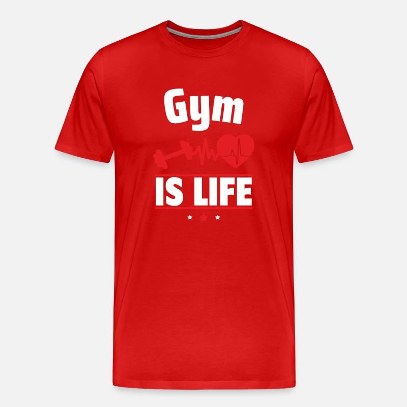 Krafttraining ist das Leben - Männer Premium Bio T-Shirt - Rot