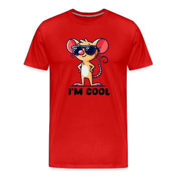 Mouse Cool - Men's Premium Organic T-Shirt - red - Front - Damien (186cm)