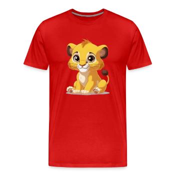 Bébé lion - T-shirt bio Premium Homme - rouge - Devant - Damien (186cm)