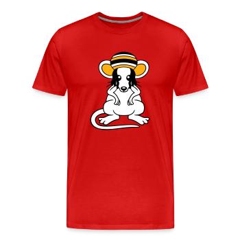 Souris Raggae Jamaica Chapeau Rasta Lure Chill Hat - T-shirt bio Premium Homme - rouge - Devant - Damien (186cm)