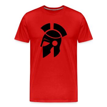 Spartan helmet - Men's Premium Organic T-Shirt - red - Front - Damien (186cm)