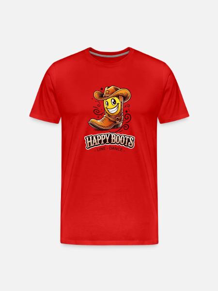 HappyBoots - Männer Premium Bio T-Shirt - Rot