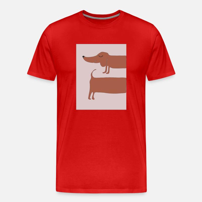 dackel rosa hintergrund - Männer Premium Bio T-Shirt - Rot