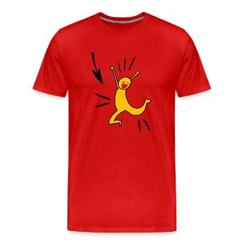 Joie jaune - T-shirt bio Premium Homme - rouge - Devant - Damien (186cm)