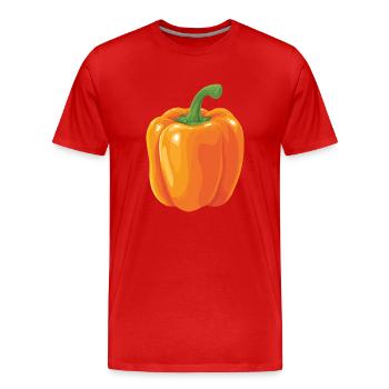 poivrons jaunes - T-shirt bio Premium Homme - rouge - Devant - Damien (186cm)