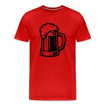 Chope à bière symbole bière - T-shirt bio Premium Homme - rouge - Devant - Damien (186cm)