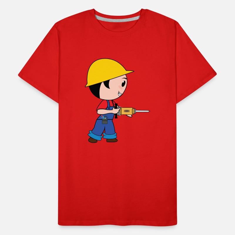 construction worker construction worker road construction tierfb Men's Premium Organic T-Shirt