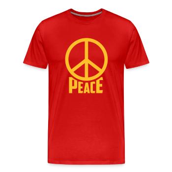paix hippie de paix - T-shirt bio Premium Homme - rouge - Devant - Damien (186cm)
