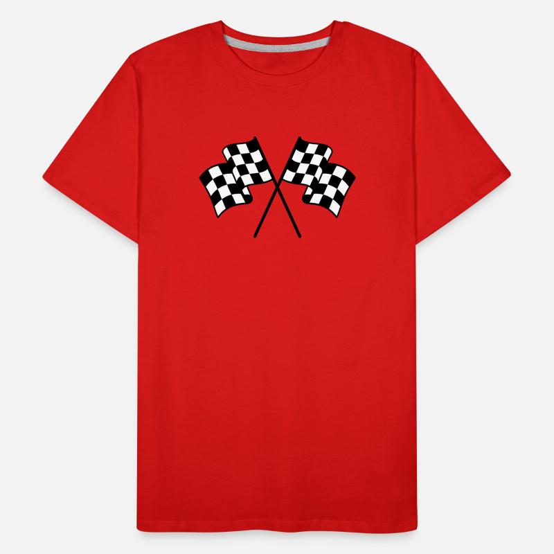 Drapeaux à Damier 2 couleur T-shirt bio Premium Homme