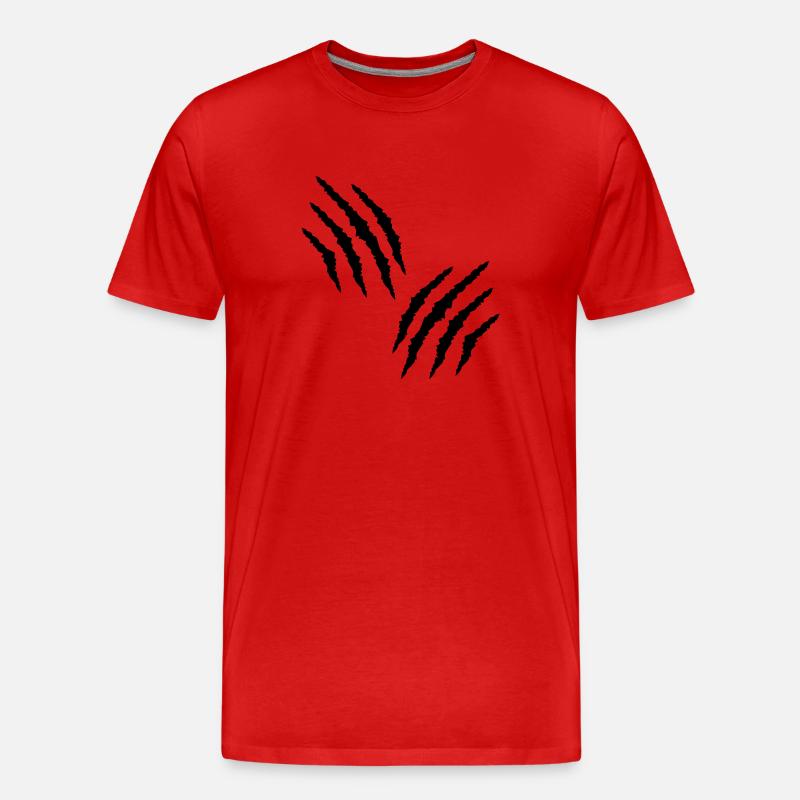 Kratzer - Männer Premium Bio T-Shirt - Rot