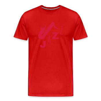Jazz - Music - Blues - Funk - Jazzman - Groove - T-shirt bio Premium Homme - rouge - Devant - Damien (186cm)