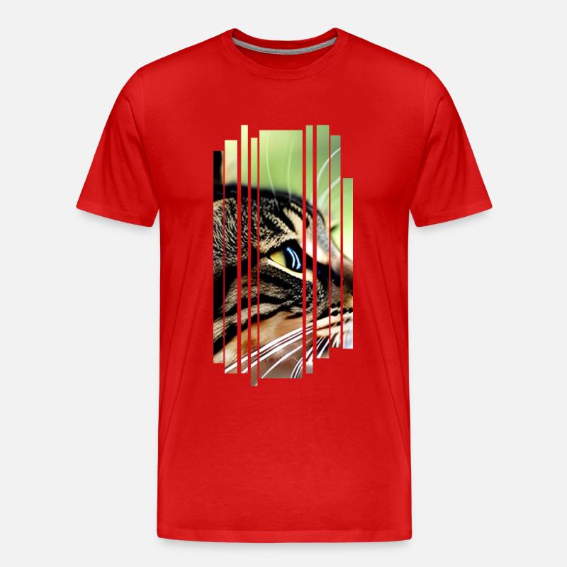 Katze Katzen - Männer Premium Bio T-Shirt - Rot