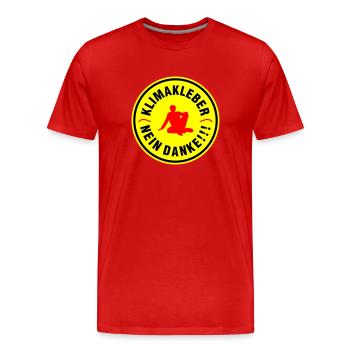 Klimakleber Nein Danke - Männer Premium Bio T-Shirt - Rot - Vorne - Damien (186cm)