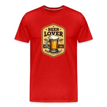 Beer Lover - Männer Premium Bio T-Shirt - Rot - Vorne - Damien (186cm)