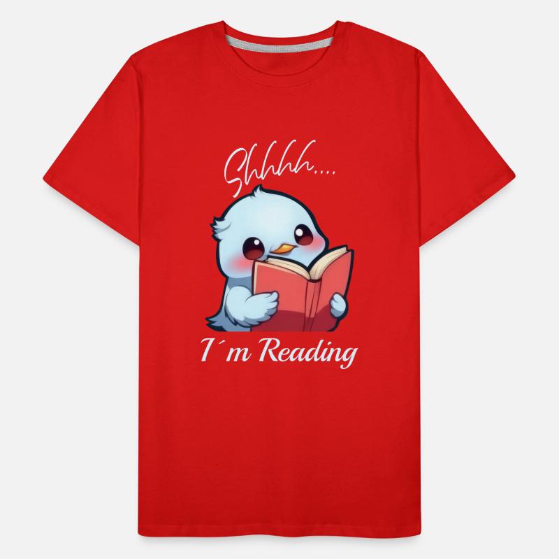 Vogel mit Buch Männer Premium Bio T-Shirt