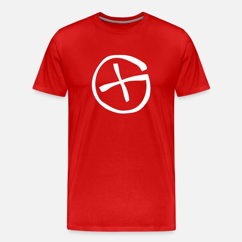 geocaching mittel - Männer Premium Bio T-Shirt - Rot