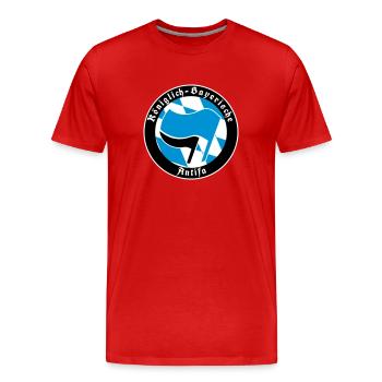 Königlich Bayerische Antifa - Männer Premium Bio T-Shirt - Rot - Vorne - Damien (186cm)