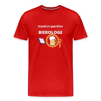Staatlich geprüfter Bierologe - Männer Premium Bio T-Shirt - Rot - Vorne - Damien (186cm)
