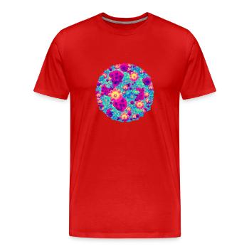Bouquets de pop fleurs - T-shirt bio Premium Homme - rouge - Devant - Damien (186cm)