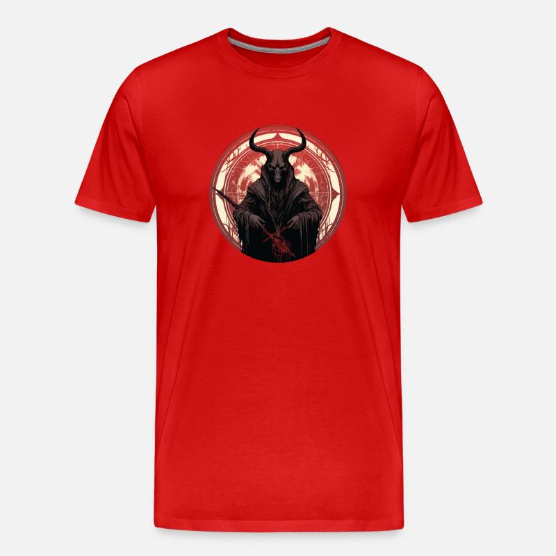 Demon Hunter Devil rund Design - Männer Premium Bio T-Shirt - Rot