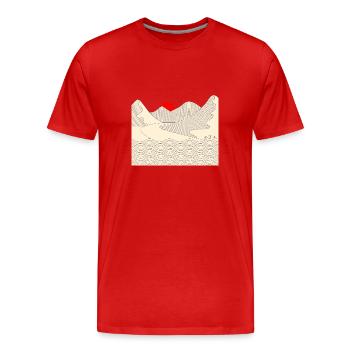 Elia - Sunrise - Men's Premium Organic T-Shirt - red - Front - Damien (186cm)
