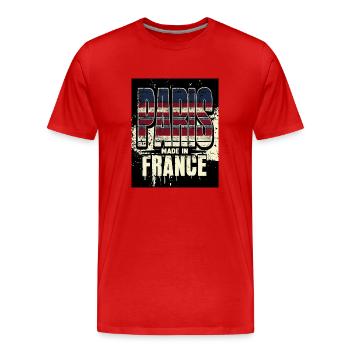 Paris Made In France - T-shirt bio Premium Homme - rouge - Devant - Damien (186cm)