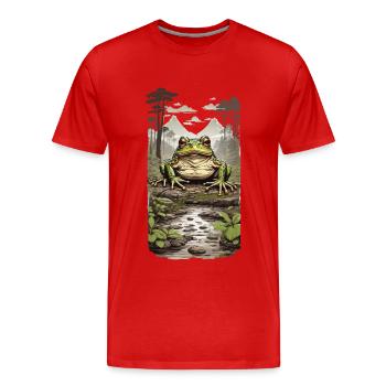 Grenouille dans la conception de la jungle de la forêt tropicale humide - T-shirt bio Premium Homme - rouge - Devant - Damien (186cm)
