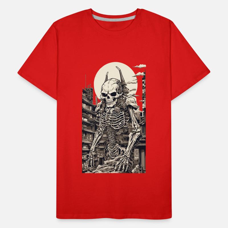 Edo Japan Yokai Skeleton Ukiyo-E Artwork Men's Premium Organic T-Shirt