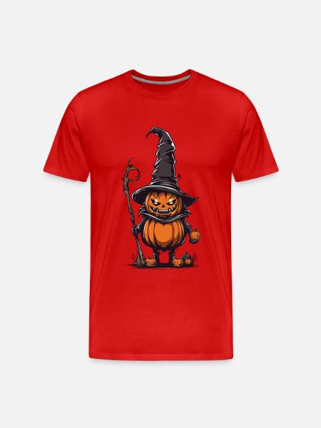 Funny Halloween Pumpkin Witches Monster - Men's Premium Organic T-Shirt - red