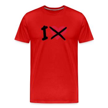 I Hate - Männer Premium Bio T-Shirt - Rot - Vorne - Damien (186cm)