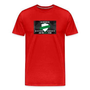 JOIN THE GREEN TEAM - Männer Premium Bio T-Shirt - Rot - Vorne - Damien (186cm)