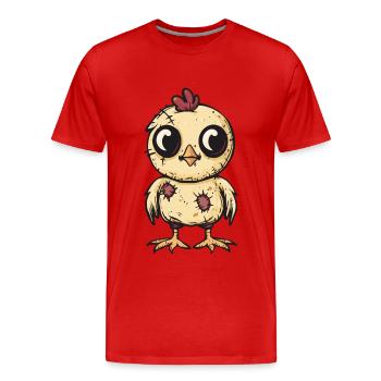 Chicken Halloween Comic Funny - Men's Premium Organic T-Shirt - red - Front - Damien (186cm)