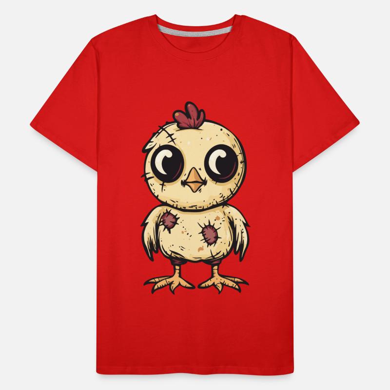 Chicken Halloween Comic Funny Men's Premium Organic T-Shirt