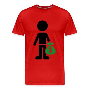 Business Geld Hustle - Männer Premium Bio T-Shirt - Rot - Vorne - Damien (186cm)