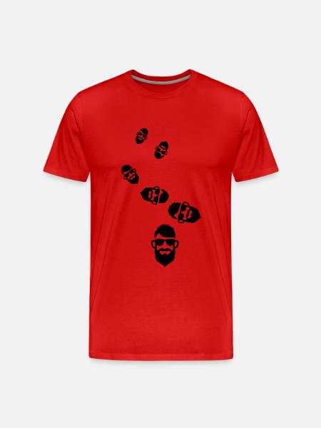 Face beard symbol - Men's Premium Organic T-Shirt - red