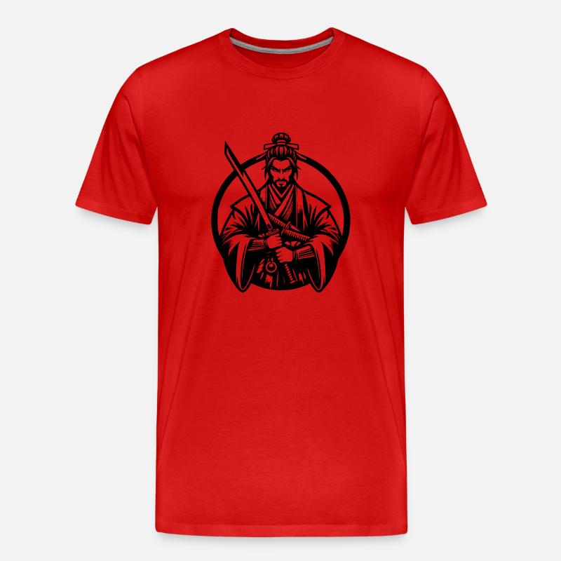 Samurai - Männer Premium Bio T-Shirt - Rot
