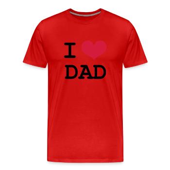 I Love Dad ! - Männer Premium Bio T-Shirt - Rot - Vorne - Damien (186cm)