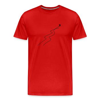 Skier on the slopes, minimalism, black - Men's Premium Organic T-Shirt - red - Front - Damien (186cm)
