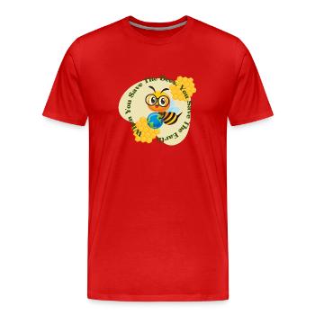 Bees - Men's Premium Organic T-Shirt - red - Front - Damien (186cm)