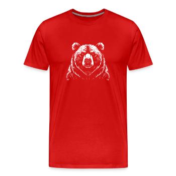 Conception réaliste d’illustration d’ours brun - T-shirt bio Premium Homme - rouge - Devant - Damien (186cm)