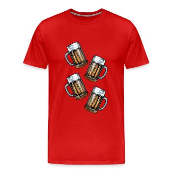 Beer Mug Beer Glass - Men's Premium Organic T-Shirt - red - Front - Damien (186cm)