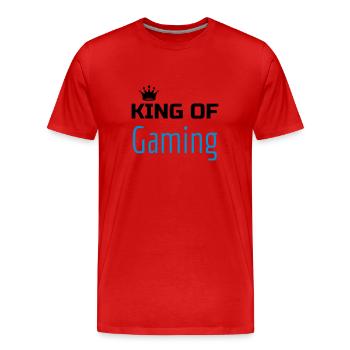 Gaming Gamer Video Game Player Geek - Men's Premium Organic T-Shirt - red - Front - Damien (186cm)