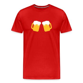 Beer Team - Männer Premium Bio T-Shirt - Rot - Vorne - Damien (186cm)
