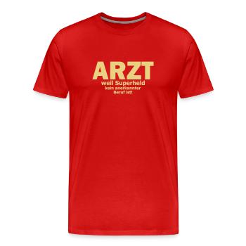 arzt - Männer Premium Bio T-Shirt - Rot - Vorne - Damien (186cm)