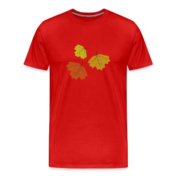 fall leaves - Men's Premium Organic T-Shirt - red - Front - Damien (186cm)