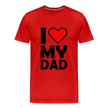 I love my dad - Männer Premium Bio T-Shirt - Rot - Vorne - Damien (186cm)