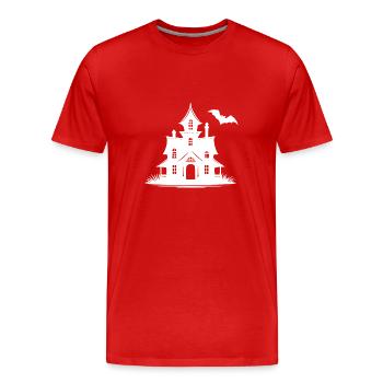 Unheimliches Spukhaus Kinder Halloween Style - Männer Premium Bio T-Shirt - Rot - Vorne - Damien (186cm)