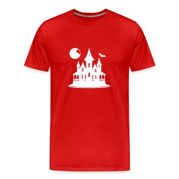 Vollmond Halloween Mitternacht Kinder Geisterhaus - Männer Premium Bio T-Shirt - Rot - Vorne - Damien (186cm)